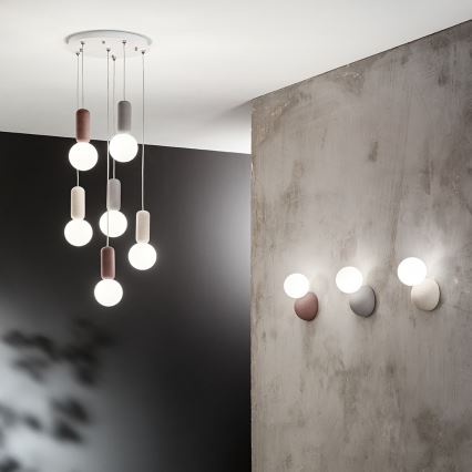 Ondaluce - ROCK kábeles függőlámpa 6xG9/7W/230V, átm. 35 cm, beton/barna/szürke/fehér