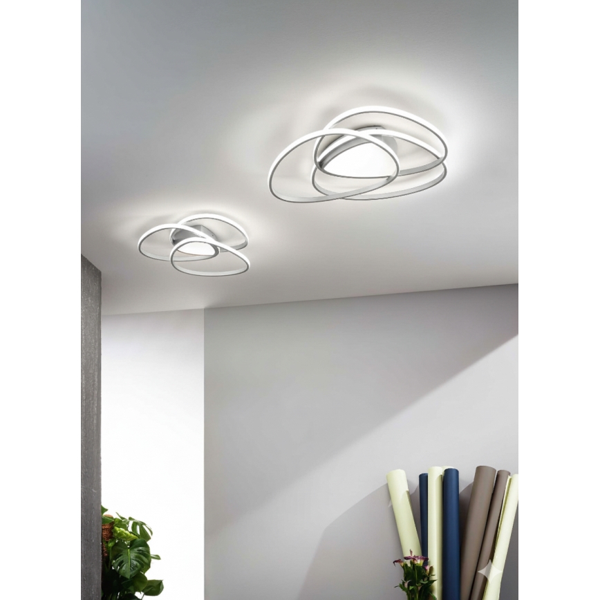 Ondaluce - ROSE LED dimmelhető mennyezeti lámpatest LED/60W/230V 50x54 cm ezüst