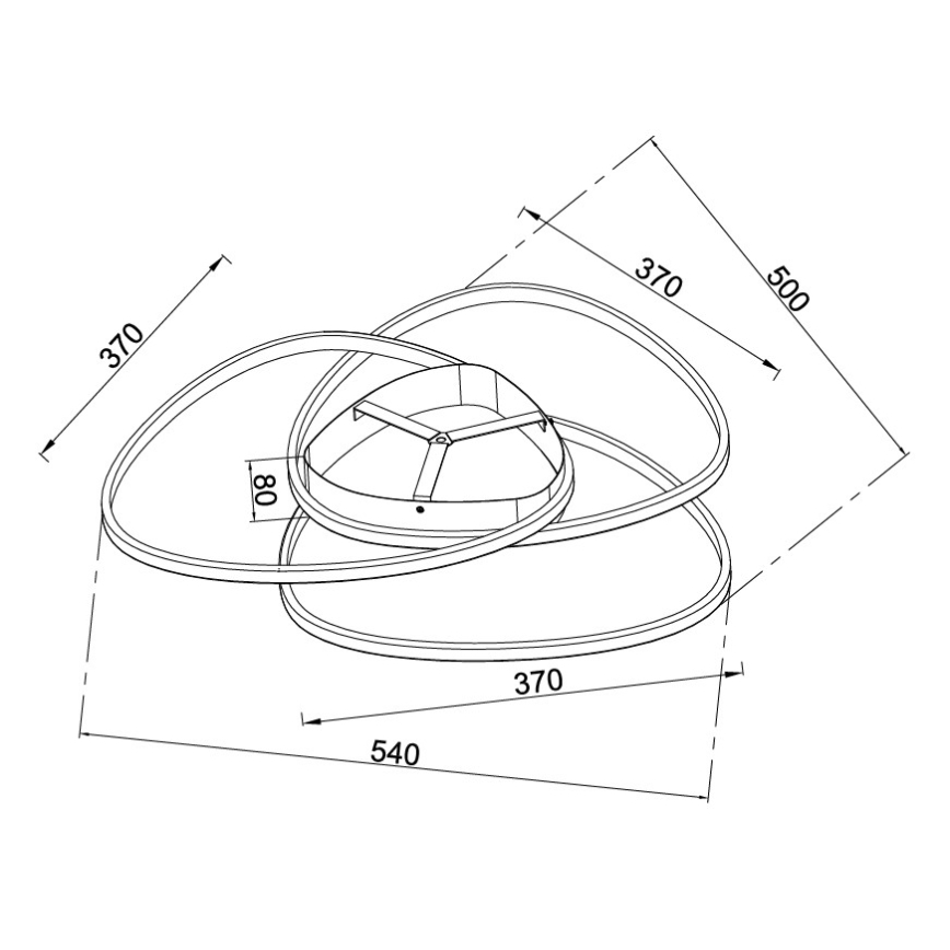 Ondaluce - ROSE LED dimmelhető mennyezeti lámpatest LED/60W/230V 50x54 cm ezüst