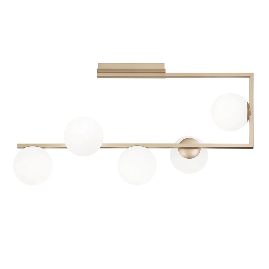 Ondaluce - Rúdon szerelhető csillár MONILE 5xE14/10W/230V arany/fehér