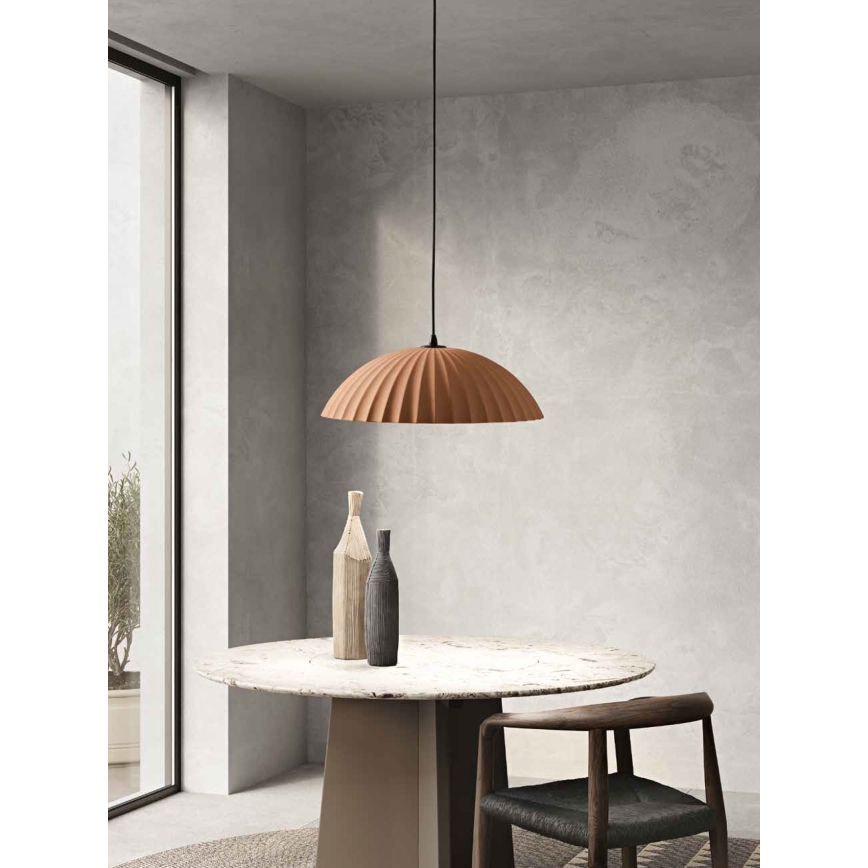 Ondaluce - RUSTIC zsinóros csillár 1xE27/15W/230V átm. 50 cm beton/barna
