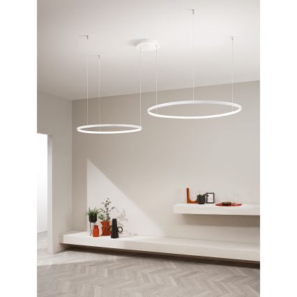 Ondaluce - SOEL LED fényerőszabályozható függeszték kábellel LED/28W/230V + LED/38W 3000/4000K átm. 80/60 cm fehér