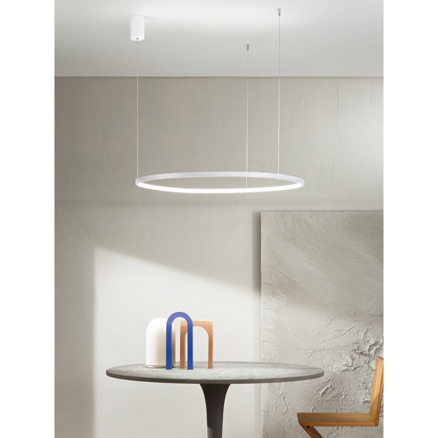 Ondaluce - LED fényerőszabályozható kábelre szerelt függeszték SOEL LED/38W/230V 3000/4000K átm. 80 cm fehér
