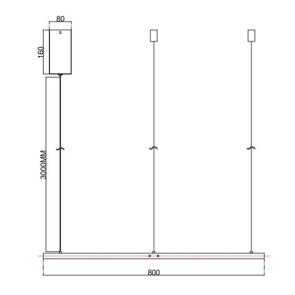 Ondaluce - LED fényerőszabályozható kábelre szerelt függeszték SOEL LED/38W/230V 3000/4000K átm. 80 cm fehér