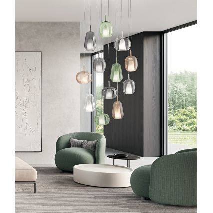 Ondaluce - THELMA kábeles csillár 1xE27/15W/230V füstszürke