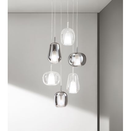 Ondaluce - THELMA kábeles csillár 1xE27/15W/230V füstszürke
