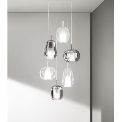 Ondaluce - THELMA kábeles függőlámpa 1xE27/15W/230V átm. 19,5 cm arany/tiszta