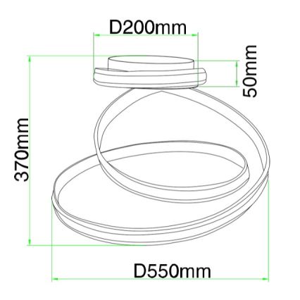 Ondaluce - VUELTA LED dimmelhető mennyezeti lámpatest LED/37W/230V, átmérő 55 cm, fehér