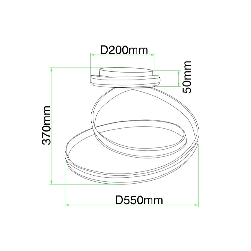 Ondaluce - VUELTA LED dimmelhető mennyezeti lámpatest LED/37W/230V, átmérő 55 cm, fehér