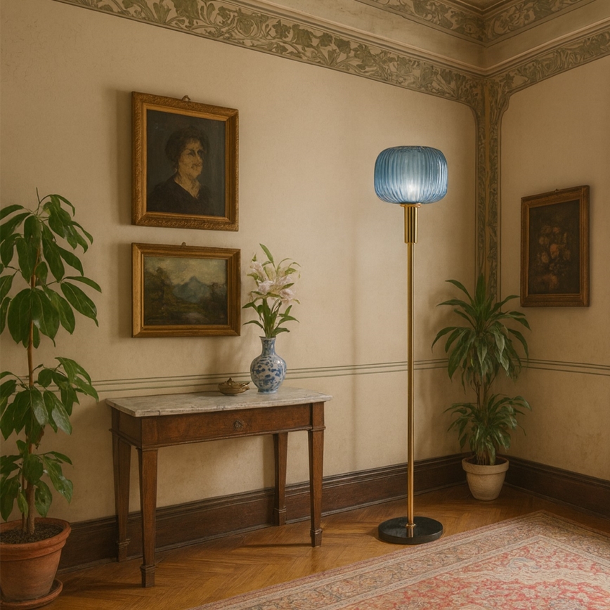 ONLI - Állólámpa DOROTY 1xE27/22W/230V kék/arany