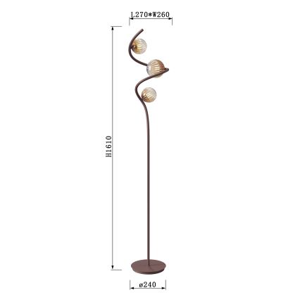 ONLI - Állólámpa FRIDA 3xG9/10W/230V réz
