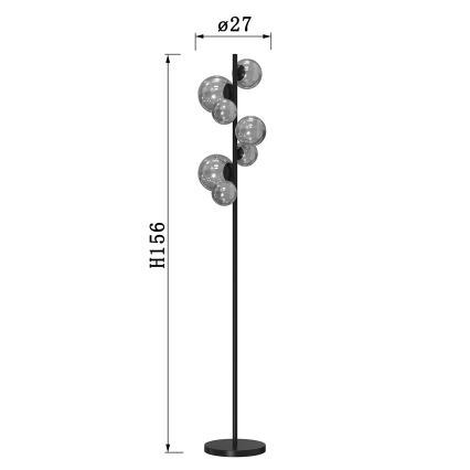 ONLI - Állólámpa PALOMA 7xG9/10W/230V fekete/füstös