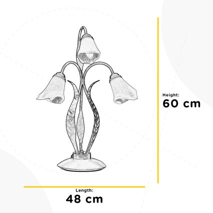 ONLI - Asztali lámpa ALGA 3xE14/6W/230V 61 cm bronz