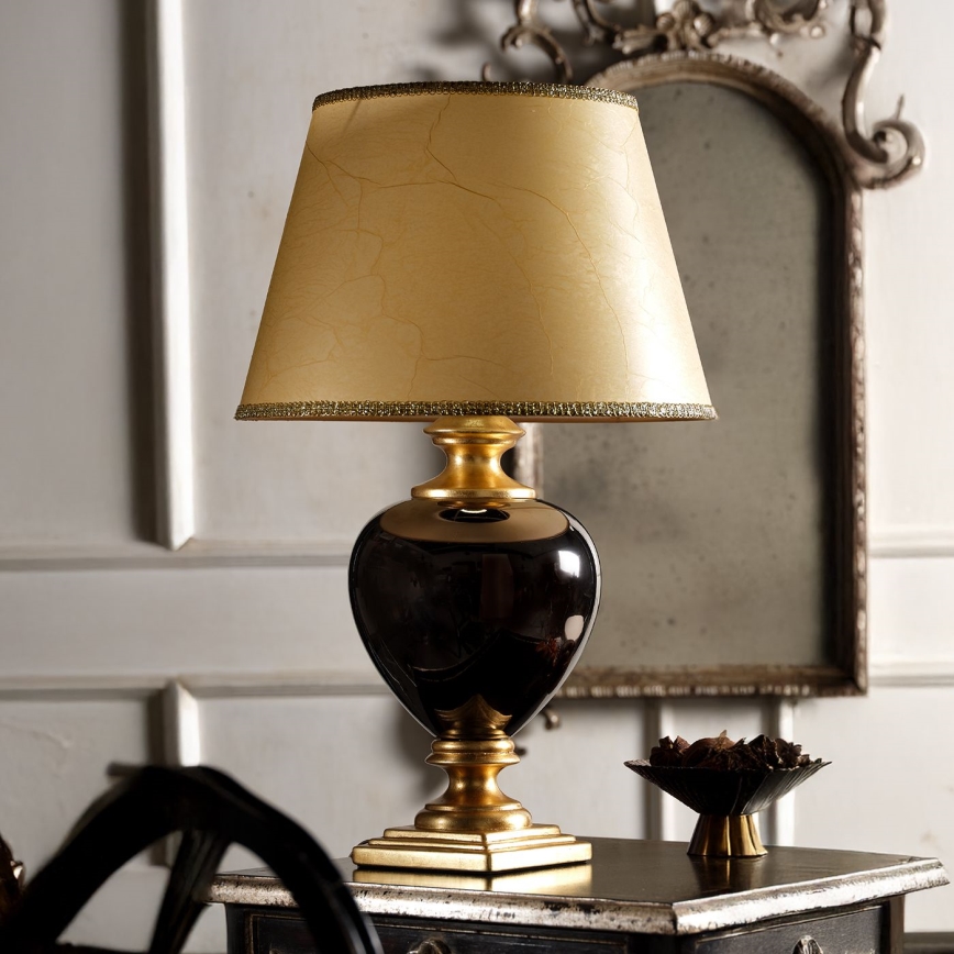 ONLI - Asztali lámpa AMADEUS 1xE27/15W/230V 72 cm fekete/arany