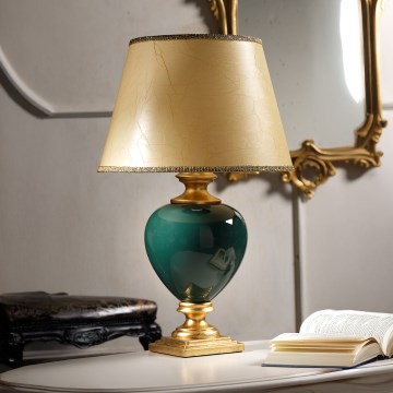 ONLI - Asztali lámpa AMADEUS 1xE27/15W/230V 72 cm zöld/arany