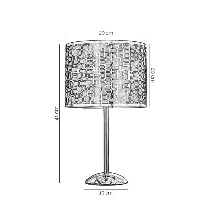 ONLI - Asztali lámpa BRUCE 1xE27/15W/230V 40 cm matt króm