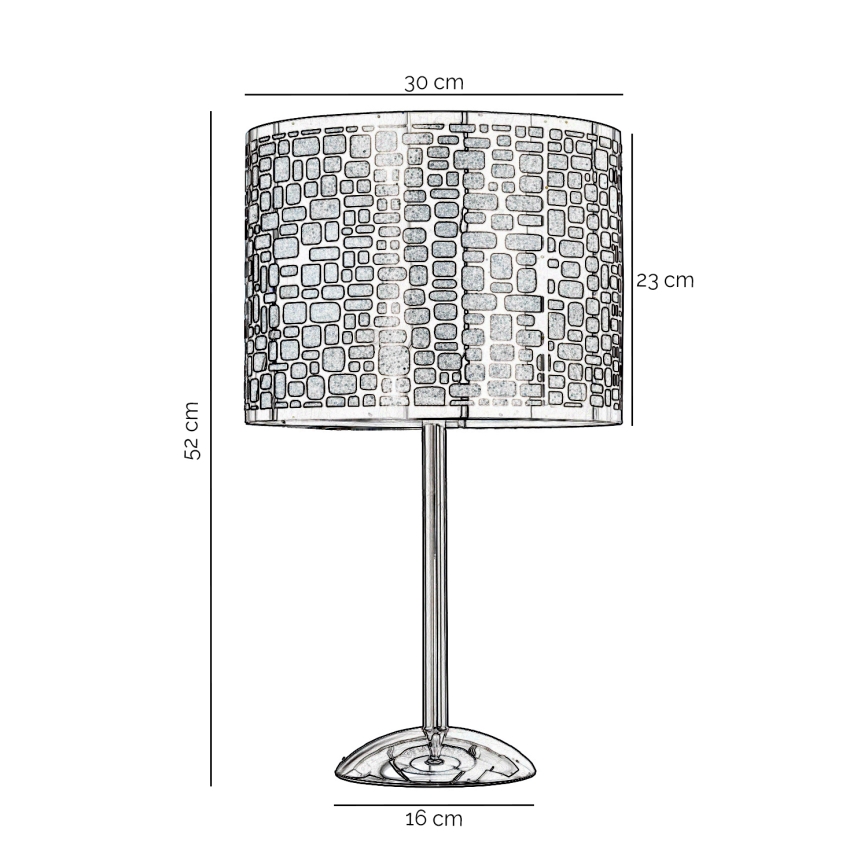 ONLI - Asztali lámpa BRUCE 1xE27/15W/230V 52 cm matt króm