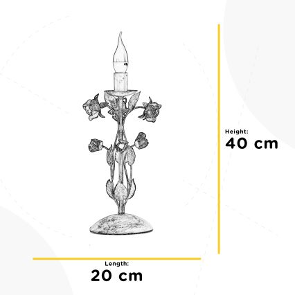 ONLI - Asztali lámpa CAROLINA 1xE14/6W/230V 40 cm bronzszínű