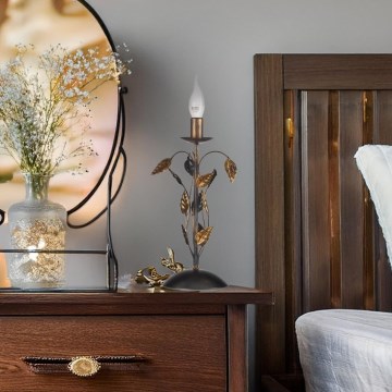 ONLI - Asztali lámpa COLLANA 1xE14/6W/230V 40 cm bronz