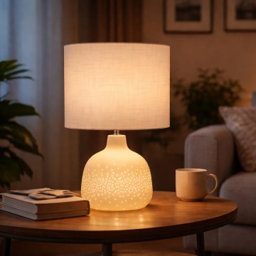 ONLI - Asztali lámpa ELUMA 2xE27/15W/230V 48 cm fehér