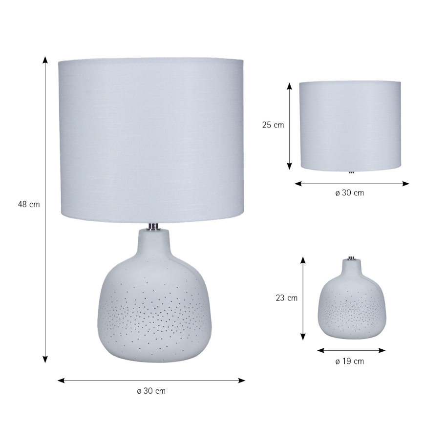 ONLI - Asztali lámpa ELUMA 2xE27/15W/230V 48 cm fehér