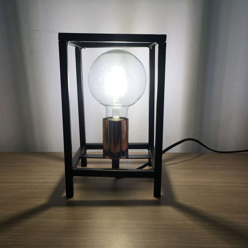 ONLI - Asztali lámpa FLOKI 1xE27/15W/230V 20 cm fekete/réz