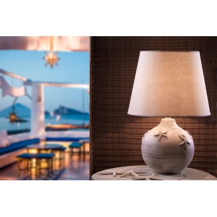 ONLI - Asztali lámpa MARINA 1xE27/22W/230V bézs/fehér 60 cm