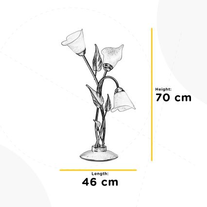 ONLI - Asztali lámpa MIRANDA 3xE14/6W/230V 70 cm