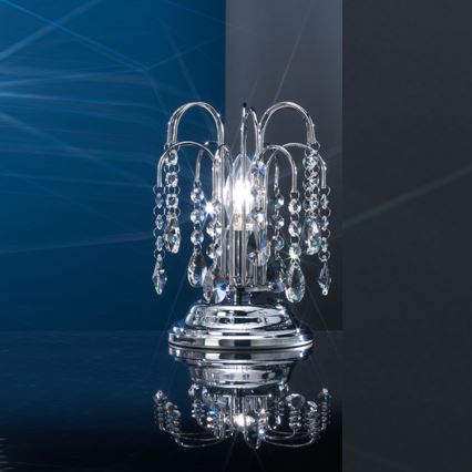 ONLI - Asztali lámpa PIOGGIA 1xE14/6W/230V átm. 16 cm fényezett króm