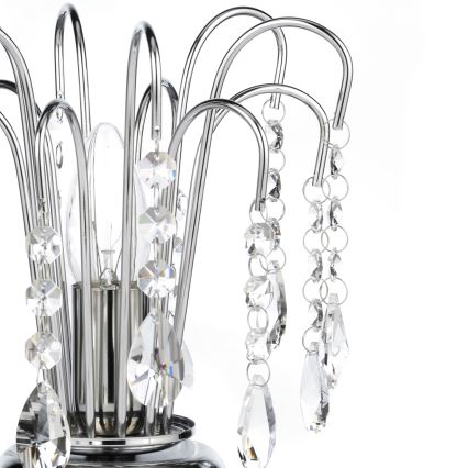 ONLI - Asztali lámpa PIOGGIA 1xE14/6W/230V átm. 16 cm fényezett króm