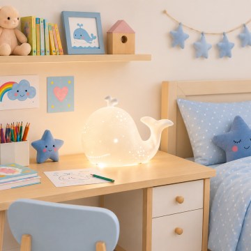 ONLI - Asztali lámpa PORCELLANA 1xE14/6W/230V 16,2 cm bálna