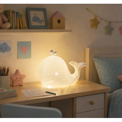 ONLI - Asztali lámpa PORCELLANA 1xE14/6W/230V 16,2 cm bálna