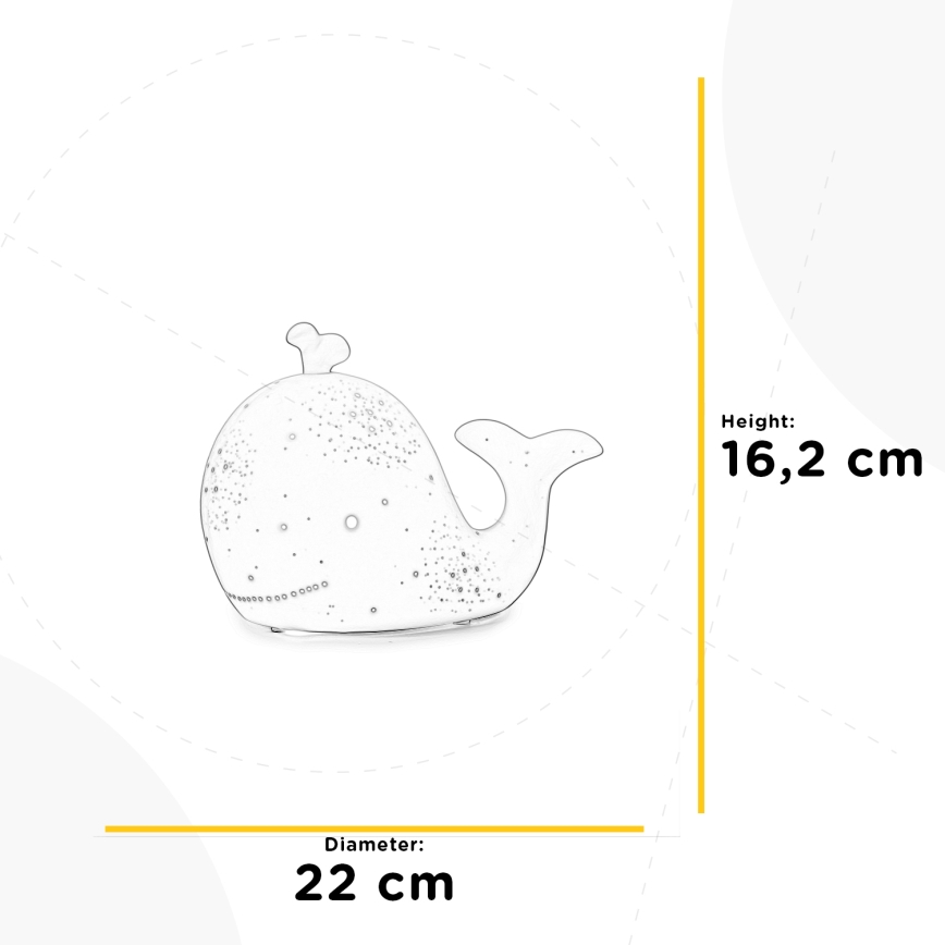 ONLI - Asztali lámpa PORCELLANA 1xE14/6W/230V 16,2 cm bálna