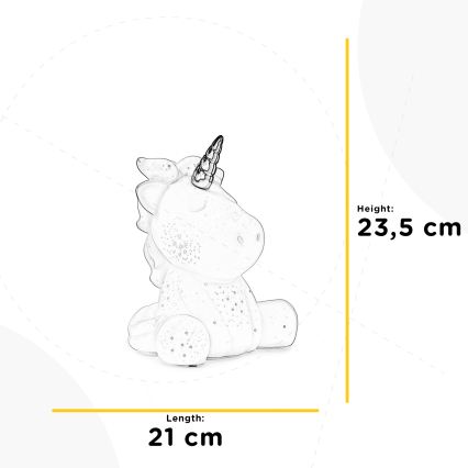 ONLI - Asztali lámpa PORCELLANA 1xE14/6W/230V 23,5 cm unikornis