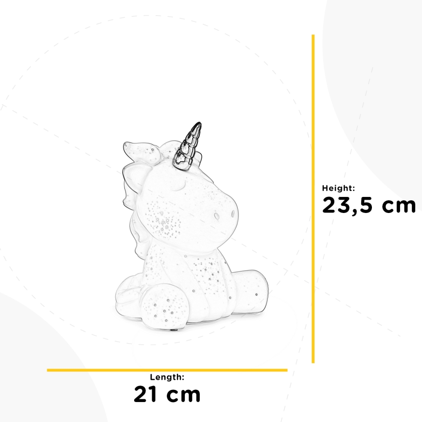 ONLI - Asztali lámpa PORCELLANA 1xE14/6W/230V 23,5 cm unikornis