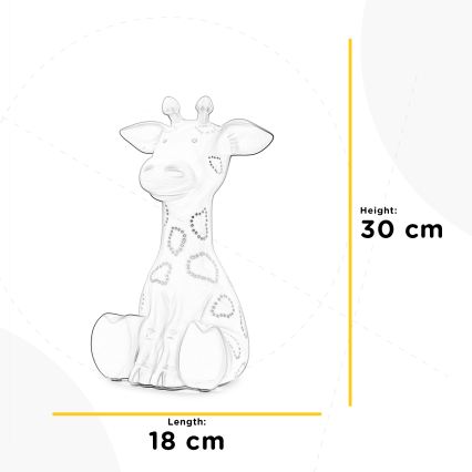 ONLI - Asztali lámpa PORCELLANA 1xE14/6W/230V 30 cm zsiráf