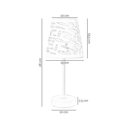 ONLI - Asztali lámpa RICKY 1xE14/10W/230V 28 cm fehér