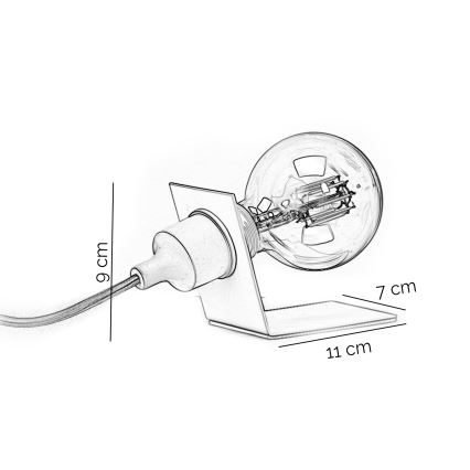 ONLI - Asztali lámpa WIRE 1xE27/15W/230V 9 cm fekete