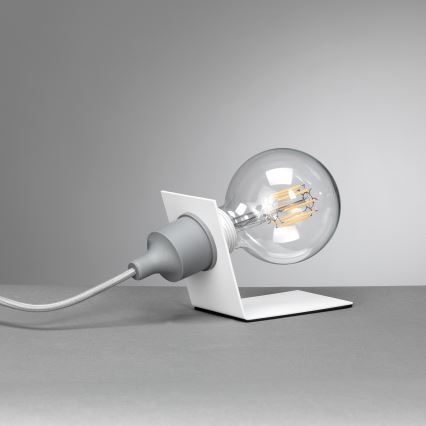 ONLI - Asztali lámpa WIRE 1xE27/15W/230V 9 cm szürke/fehér