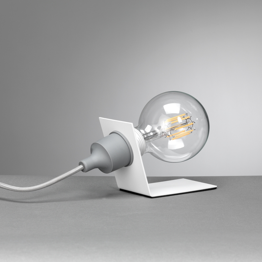 ONLI - Asztali lámpa WIRE 1xE27/15W/230V 9 cm szürke/fehér
