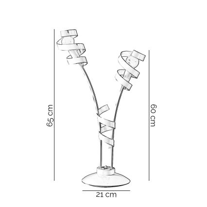 ONLI - Asztali lámpa ZOE 2xE14/6W/230V 65 cm fehér
