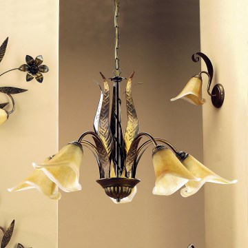 ONLI - Csillár láncon ALGA 5xE14/6W/230V bronz