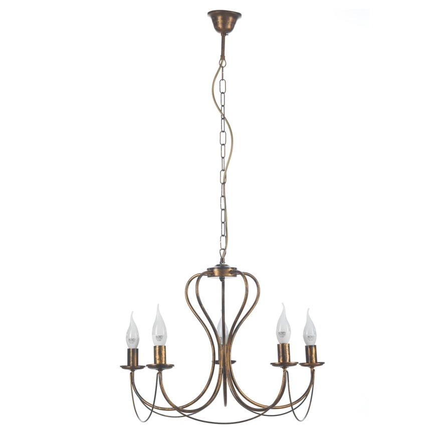 ONLI - Csillár láncon CANDELA 5xE14/6W/230V bronz