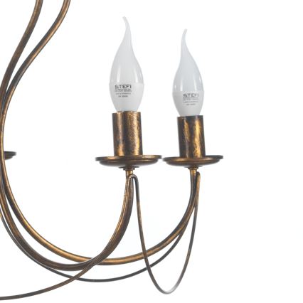 ONLI - Csillár láncon CANDELA 5xE14/6W/230V bronz