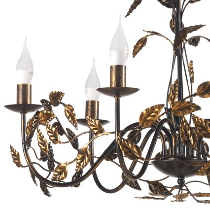 ONLI - Csillár láncon COLLANA 6xE14/6W/230V bronz/arany