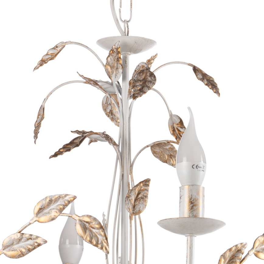 ONLI - Csillár láncon COLLANA 6xE14/6W/230V fehér/arany