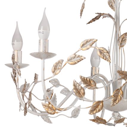 ONLI - Csillár láncon COLLANA 6xE14/6W/230V fehér/arany