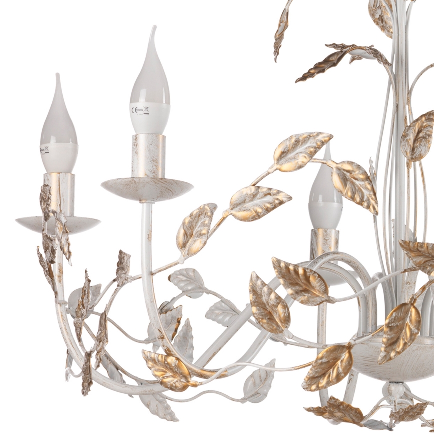 ONLI - Csillár láncon COLLANA 6xE14/6W/230V fehér/arany