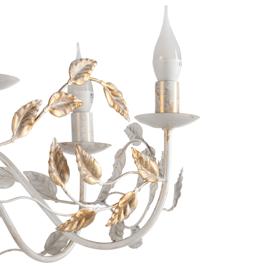 ONLI - Csillár láncon COLLANA 6xE14/6W/230V fehér/arany