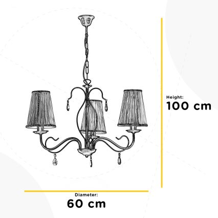 ONLI - Csillár láncon DELIA 3xE14/6W/230V